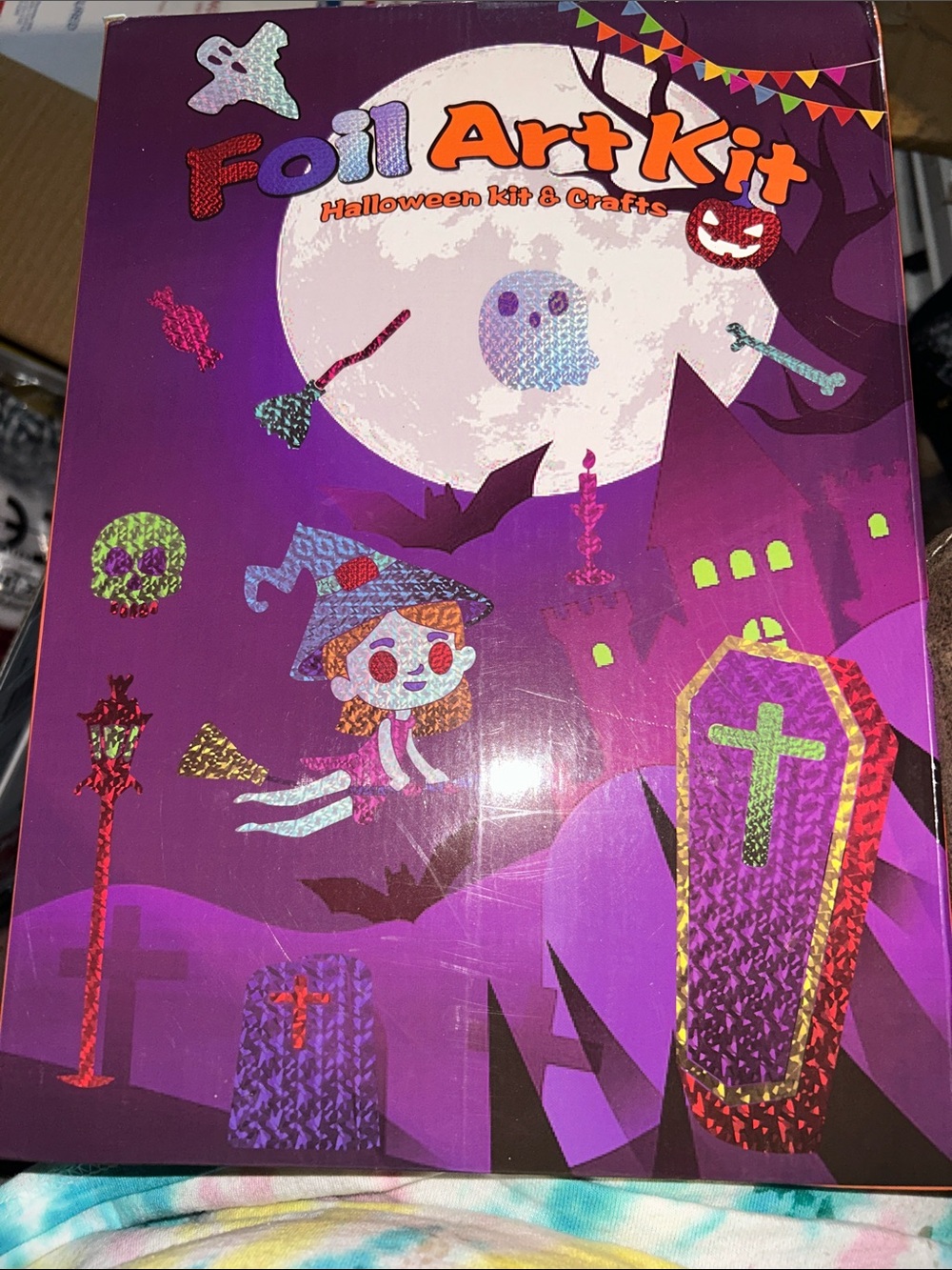 Foil Art Kit Halloween Crafts - Purple Foil Decoration Set
